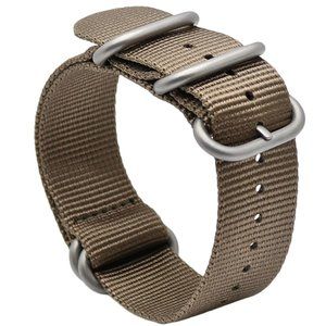 Beige Nylon Nato Watch Strap Military 18mm or 22mm
